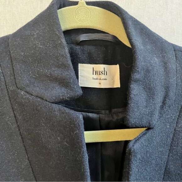 Hush Anders Revere wool blend midi trench jacket Sz M - Picture 10 of 14